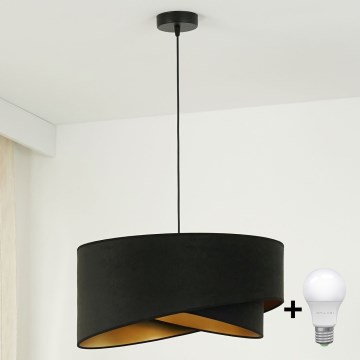 Brilagi - Світлодіодна підвісна люстра LYRA 1xE27/15W/230V чорний/золотий