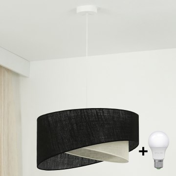 Brilagi - Світлодіодна підвісна люстра LYRA 1xE27/15W/230V чорний/кремовий