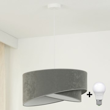Brilagi - Світлодіодна підвісна люстра LYRA 1xE27/15W/230V сірий/білий