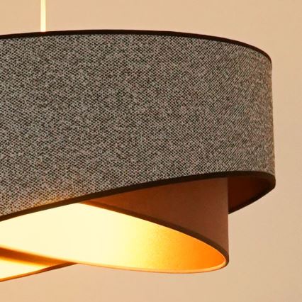 Brilagi - Світлодіодна підвісна люстра LYRA 1xE27/15W/230V сірий/кремовий/золотий