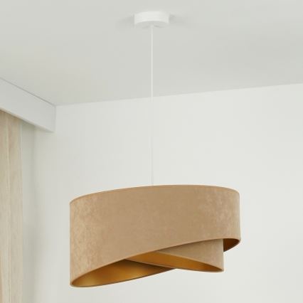 Brilagi - Світлодіодна підвісна люстра LYRA 1xE27/15W/230V коричневий/золотий