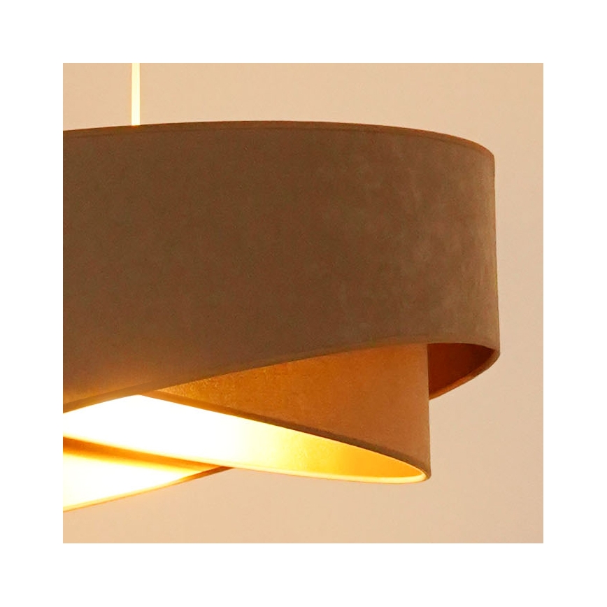 Brilagi - Світлодіодна підвісна люстра LYRA 1xE27/15W/230V коричневий/золотий