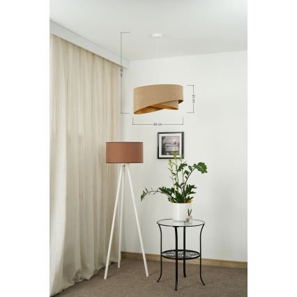 Brilagi - Світлодіодна підвісна люстра LYRA 1xE27/15W/230V коричневий/золотий