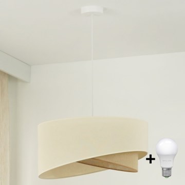 Brilagi - Світлодіодна підвісна люстра LYRA 1xE27/15W/230V кремовий/бежевий