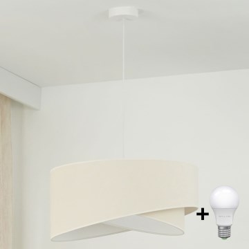 Brilagi - Світлодіодна підвісна люстра LYRA 1xE27/15W/230V кремовий/білий