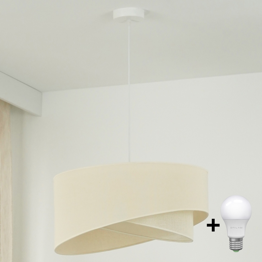 Brilagi - Світлодіодна підвісна люстра LYRA 1xE27/15W/230V кремовий