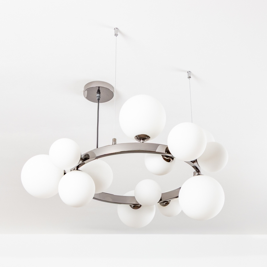 Brilagi - Світлодіодна підвісна люстра MILLA 15xG9/3W/230V глянцевий хром/білий