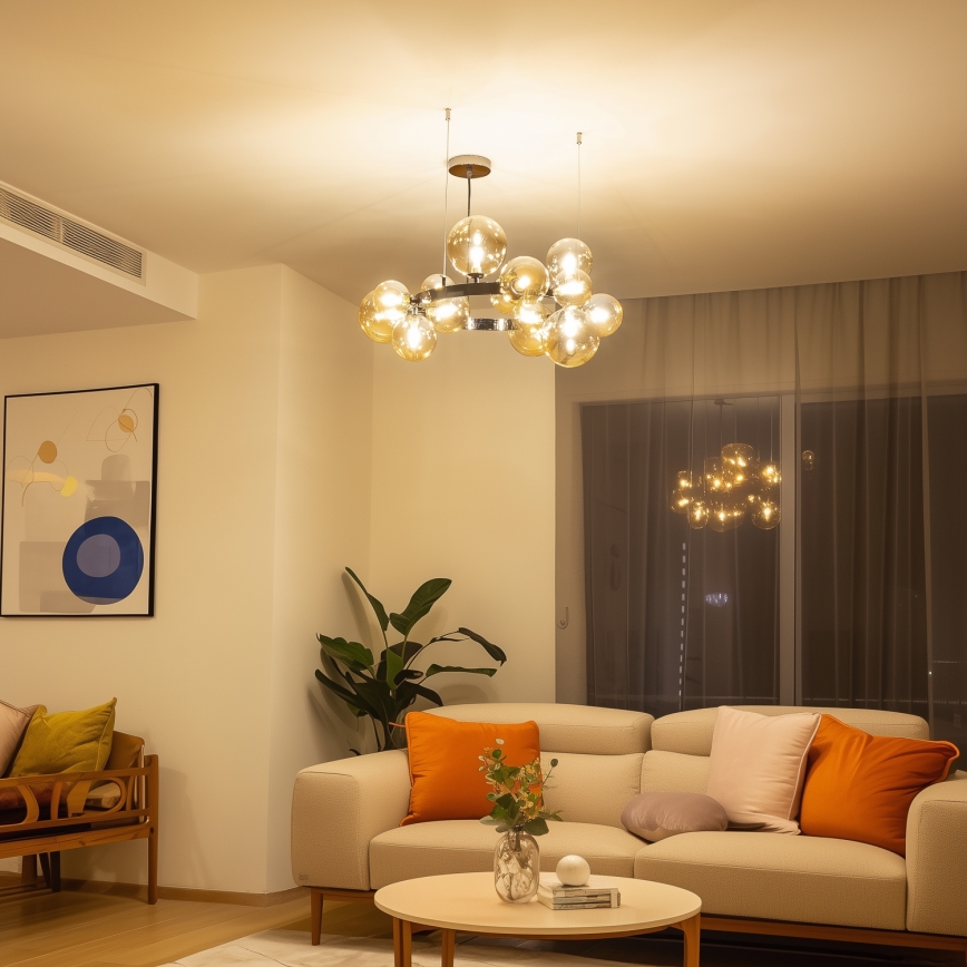 Brilagi - Світлодіодна підвісна люстра MILLA 15xG9/3W/230V глянцевий хром/золотий