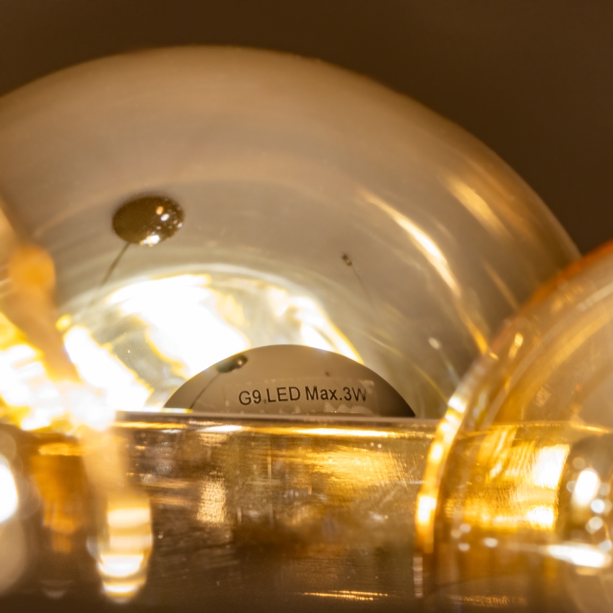 Brilagi - Світлодіодна підвісна люстра MILLA 15xG9/3W/230V глянцевий хром/золотий