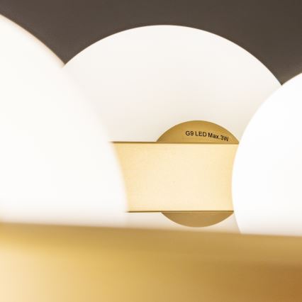 Brilagi - Світлодіодна підвісна люстра MILLA 15xG9/3W/230V золотий/білий