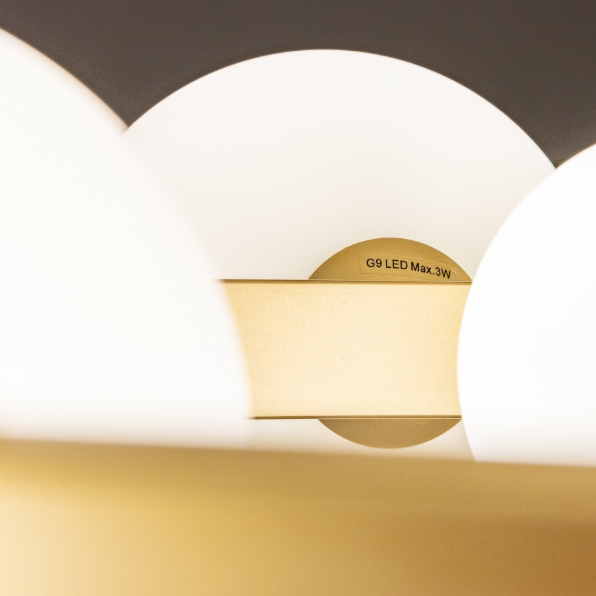 Brilagi - Світлодіодна підвісна люстра MILLA 15xG9/3W/230V золотий/білий