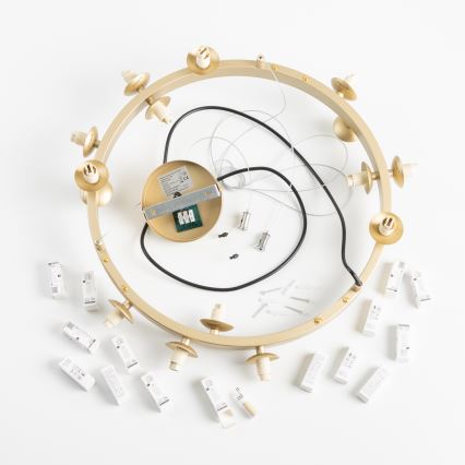 Brilagi - Світлодіодна підвісна люстра MILLA 15xG9/3W/230V золотий/димчастий