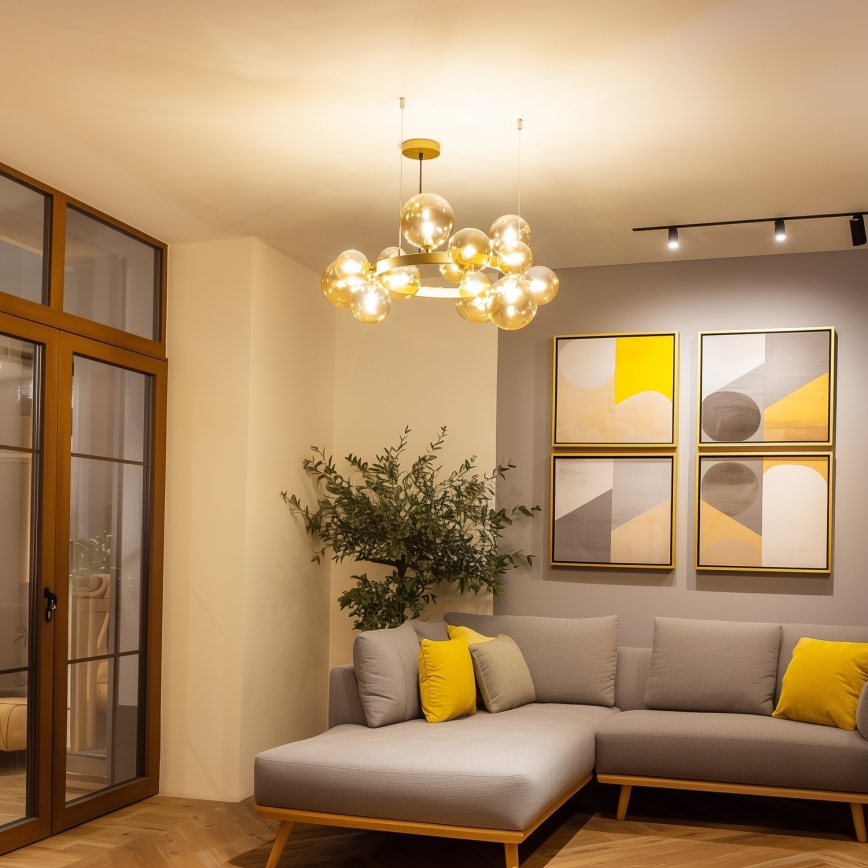 Brilagi - Світлодіодна підвісна люстра MILLA 15xG9/3W/230V золотий