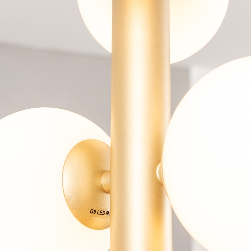 Brilagi - Світлодіодна підвісна люстра MILLA 6xG9/3W/230V золотий/білий