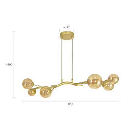 Brilagi - Світлодіодна підвісна люстра MISTEL 6xG9/3W/230V золотий