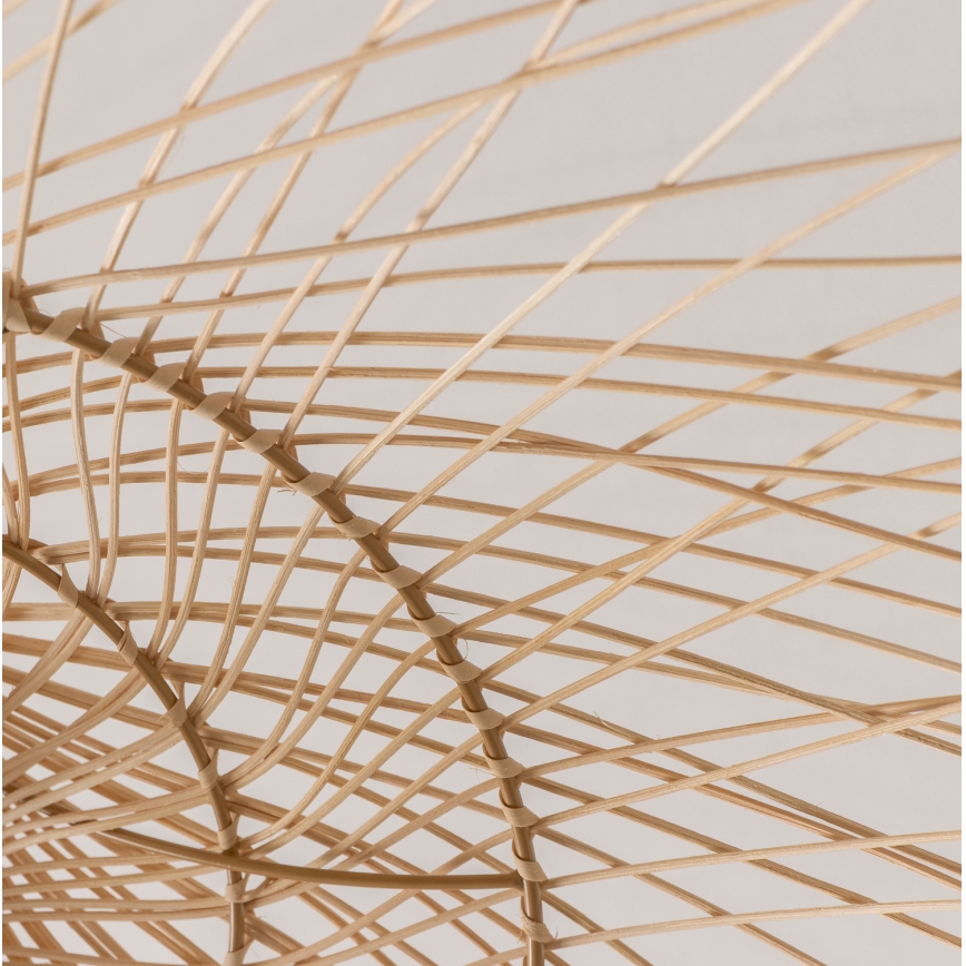 Брілагі - світлодіодна підвісна люстра на тросі ЦЕРІА БОХО 1xE27/40W/230V діаметр 70 см бамбук