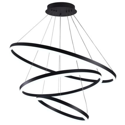 Brilagi - Світлодіодна підвісна люстра з регулюванням яскравості CIRCLE LED/125W/230V 3000-6500K чорний + пульт дистанційного керування