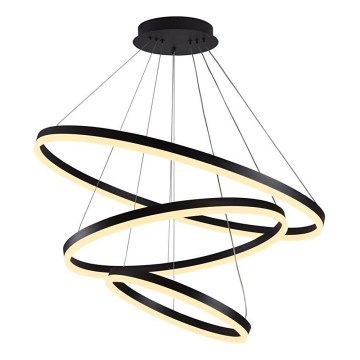 Brilagi - Світлодіодна підвісна люстра з регулюванням яскравості CIRCLE LED/125W/230V 3000-6500K чорний + пульт дистанційного керування