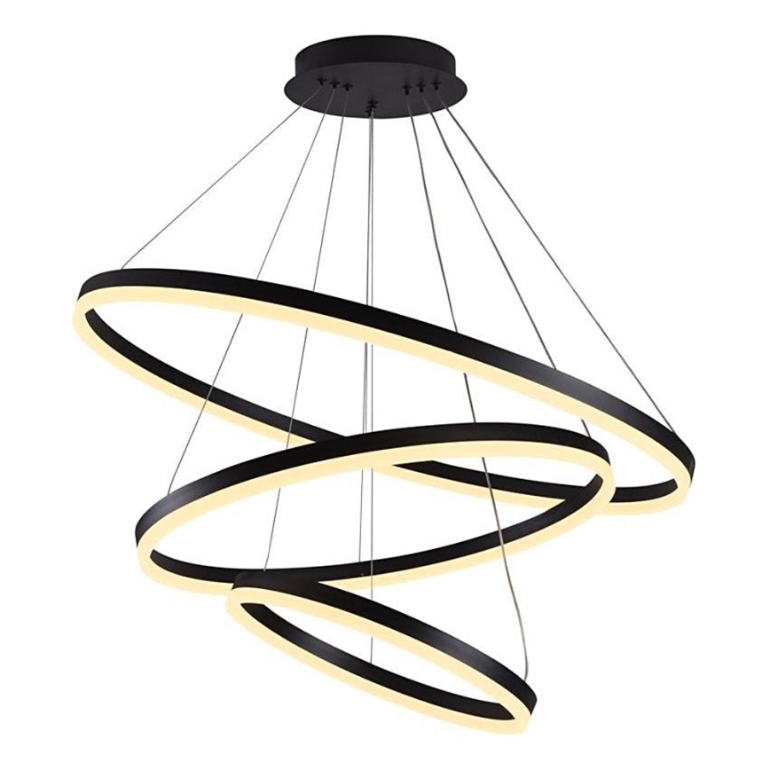 Brilagi - Світлодіодна підвісна люстра з регулюванням яскравості CIRCLE LED/125W/230V 3000-6500K чорний + пульт дистанційного керування