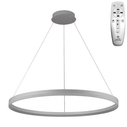 Brilagi - Світлодіодна підвісна люстра з регулюванням яскравості CIRCLE LED/55W/230V 3000-6500K сріблястий + пульт дистанційного керування