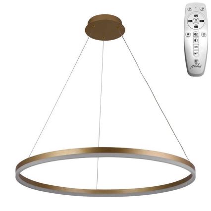 Brilagi - Світлодіодна підвісна люстра з регулюванням яскравості CIRCLE LED/55W/230V 3000-6500K золотистий + пульт дистанційного керування