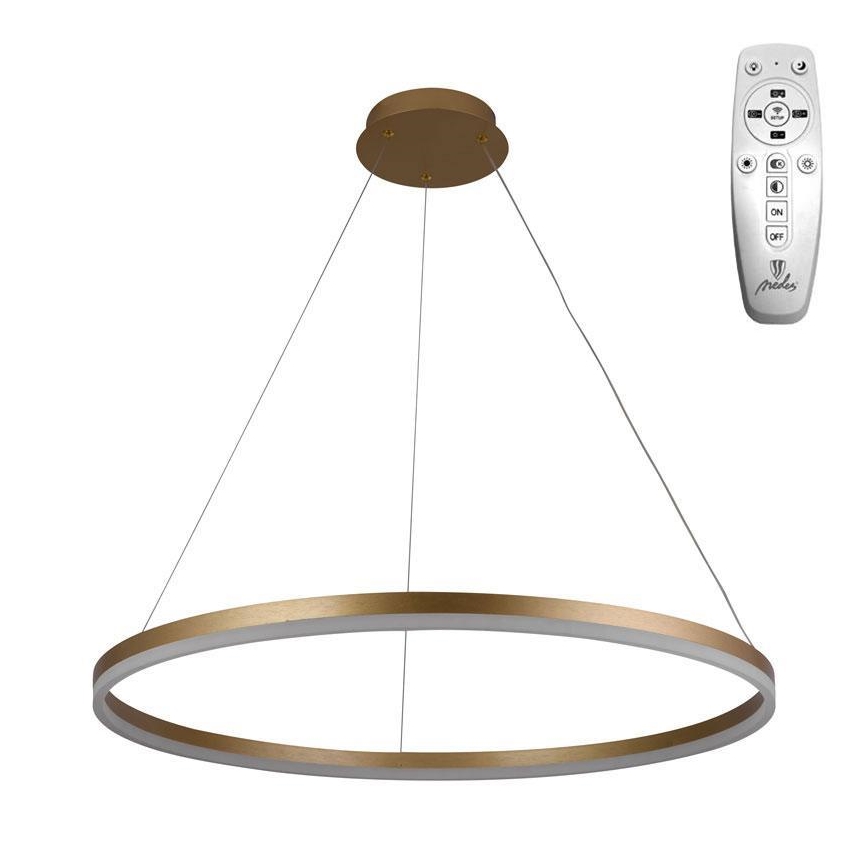 Brilagi - Світлодіодна підвісна люстра з регулюванням яскравості CIRCLE LED/55W/230V 3000-6500K золотистий + пульт дистанційного керування