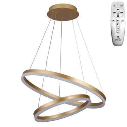 Brilagi - Світлодіодна підвісна люстра з регулюванням яскравості CIRCLE LED/70W/230V 3000-6500K золотистий + пульт дистанційного керування