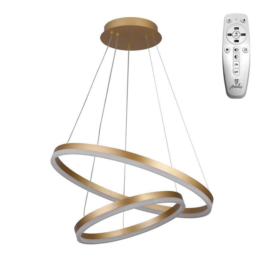 Brilagi - Світлодіодна підвісна люстра з регулюванням яскравості CIRCLE LED/70W/230V 3000-6500K золотистий + пульт дистанційного керування