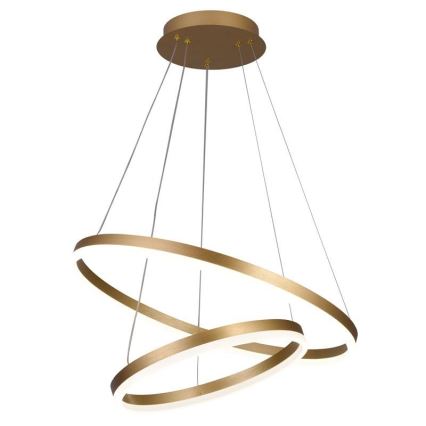 Brilagi - Світлодіодна підвісна люстра з регулюванням яскравості CIRCLE LED/70W/230V 3000-6500K золотистий + пульт дистанційного керування
