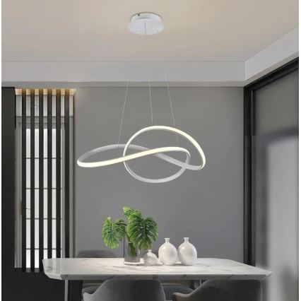 Brilagi - Світлодіодна підвісна люстра з регулюванням яскравості COSMOWAVE LED/70W/230V 3000-6500K білий + пульт дистанційного керування