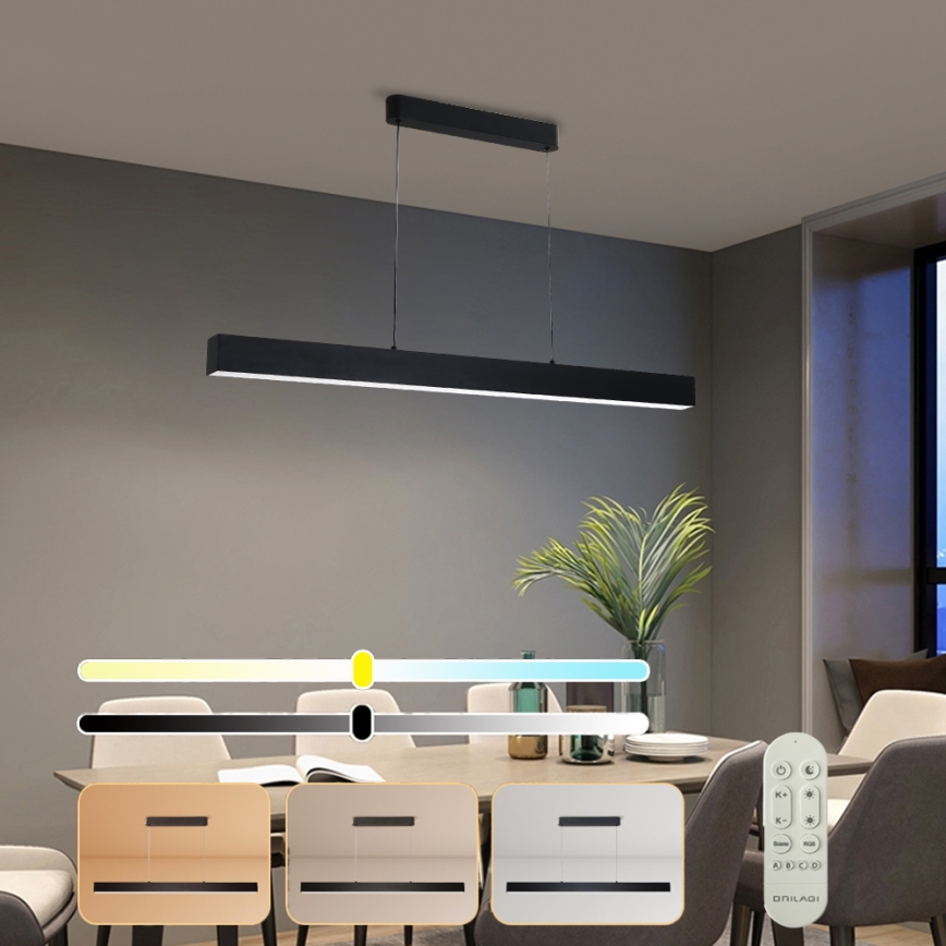 Brilagi - Світлодіодна регульована люстра на тросі SLEEKLINE SMART LED/40W/230V 3000-6000K Wi-Fi Tuya чорна + пульт дистанційного керування