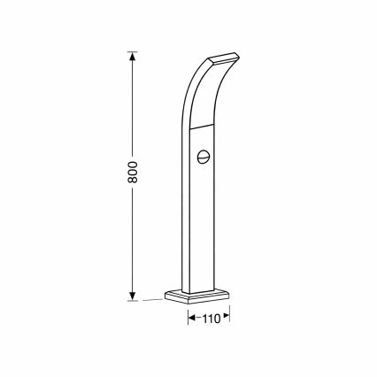 Brilagi - Світлодіодна вулична лампа з датчиком ARCELO LED/9W/230V 50 см IP44