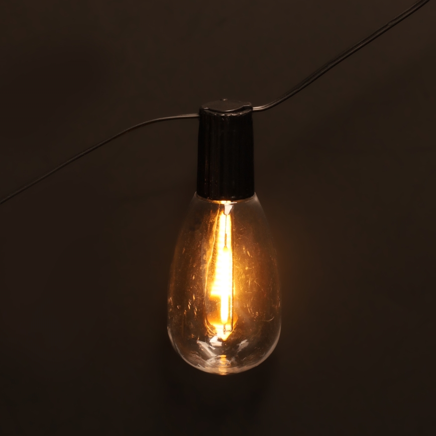 Брілагі - світлодіодна зовнішня декоративна гірлянда, 10 світлодіодів, живлення 3×АА, довжина 3,2 м, ІР44, тепле біле світло