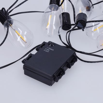 Брілагі - світлодіодна зовнішня декоративна гірлянда, 10 світлодіодів, живлення 3×АА, довжина 3,2 м, ІР44, тепле біле світло