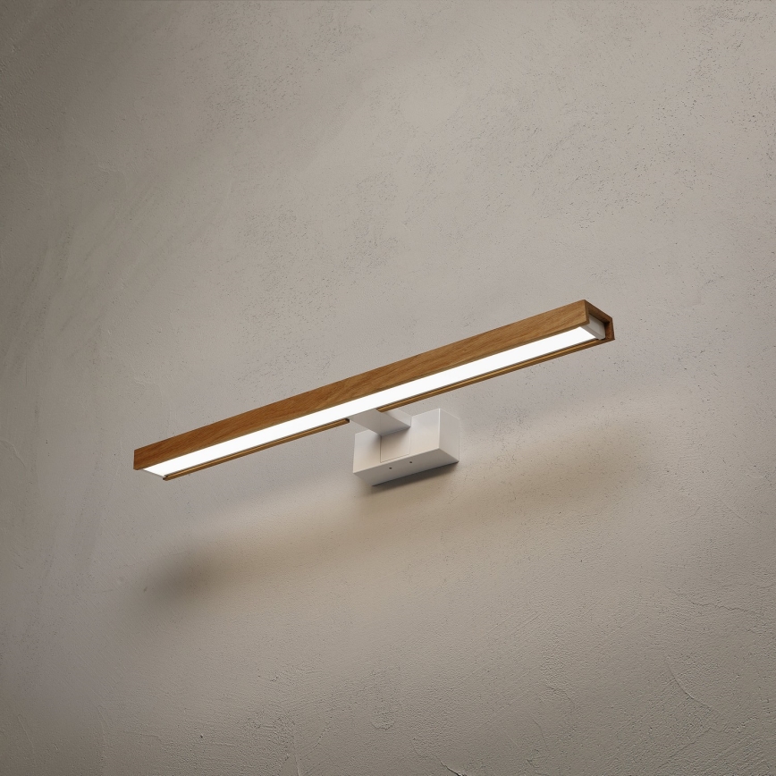 Brilagi - LED-освітлення дзеркала для ванної кімнати 3-в-1 WOODY MIRROR LED/12W/230V 60 cm IP44 білий/дуб