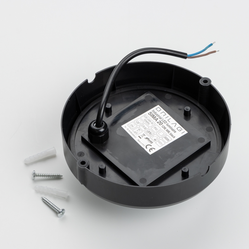 Brilagi - Світлодіодне стельове промислове освітлення SIMA LED/12W/230V IP65 чорна