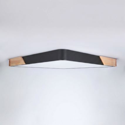 Brilagi - LED стельовий світильник PILANA з регулюванням яскравості LED/60W/230V 3000-6500K дуб/чорний 56x56 см + пульт дистанційного керування