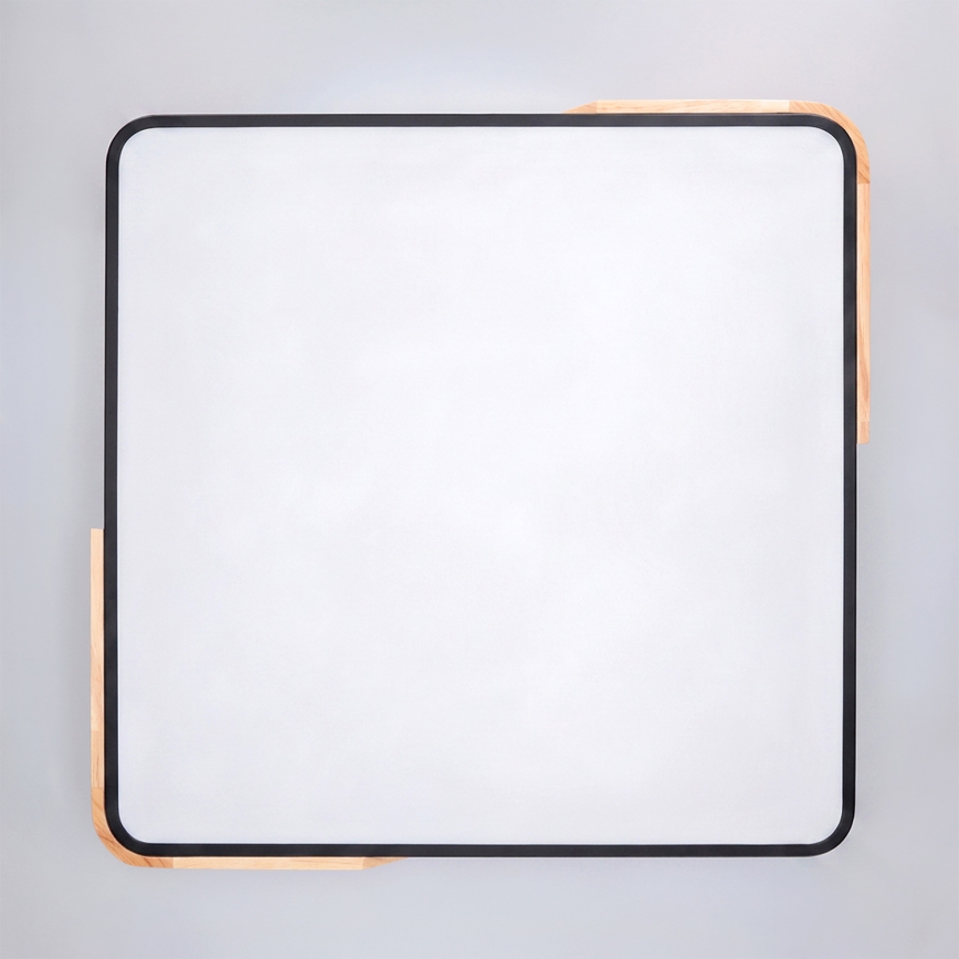 Brilagi - LED стельовий світильник PILANA з регулюванням яскравості LED/60W/230V 3000-6500K дуб/чорний 56x56 см + пульт дистанційного керування