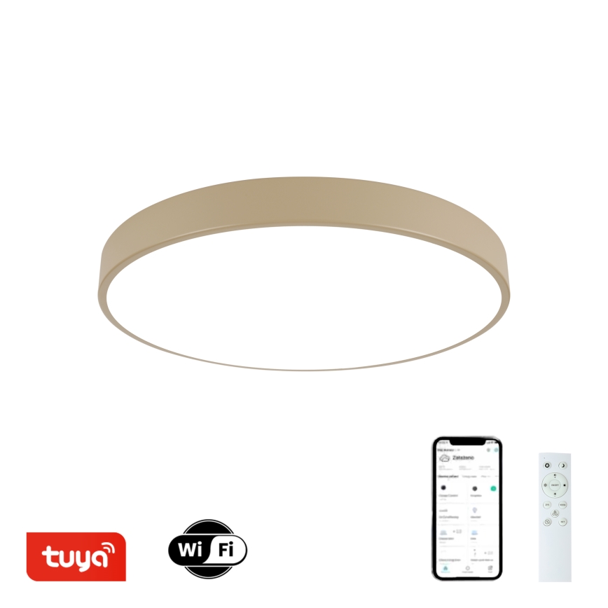 Brilagi - LED стельовий світильник з регулюванням яскравості POOL SMART LED/60W/230V 3000-6000K діам. 50 см Wi-Fi Tuya бежевий + пульт дистанційного керування