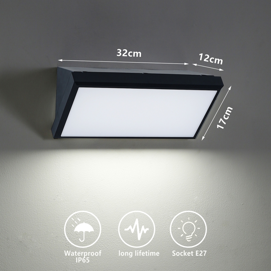 Brilagi - LED RGBW димований зовнішній настінний світильник TRIANGLE 1xE27/9W/230V 2700-6500K IP65 чорний