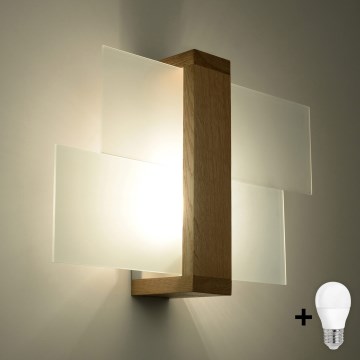 Brilagi -  Світлодіодний настінний світильник HERA 1xE27/7,5W/230V дерево