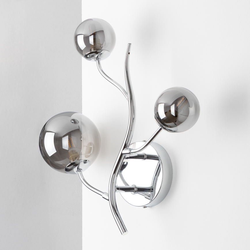 Brilagi - Світлодіодний настінний світильник MISTEL 3xG9/3W/230V глянцевий хром/димчастий