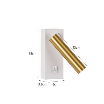 Brilagi - Світлодіодний настінний точковий світильник MAYA LED/3W/230V 4000K білий/золотий