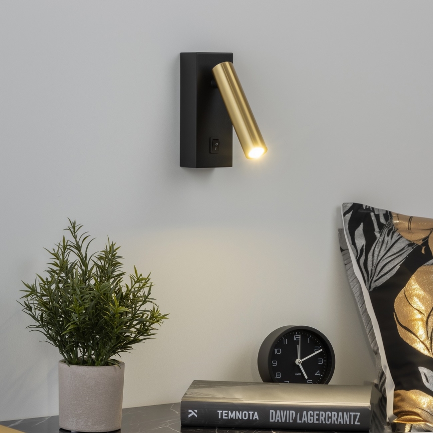 Brilagi - Світлодіодний настінний точковий світильник MAYA LED/3W/230V 4000K чорний/золотий
