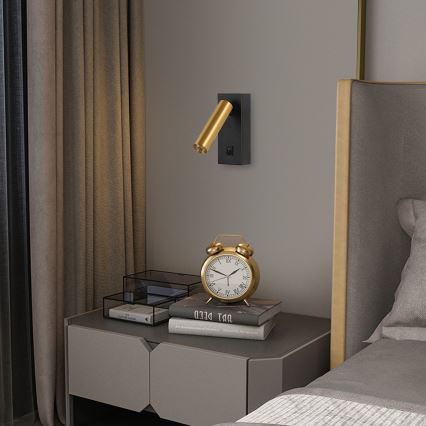 Brilagi - Світлодіодний настінний точковий світильник MAYA LED/3W/230V 4000K чорний/золотий
