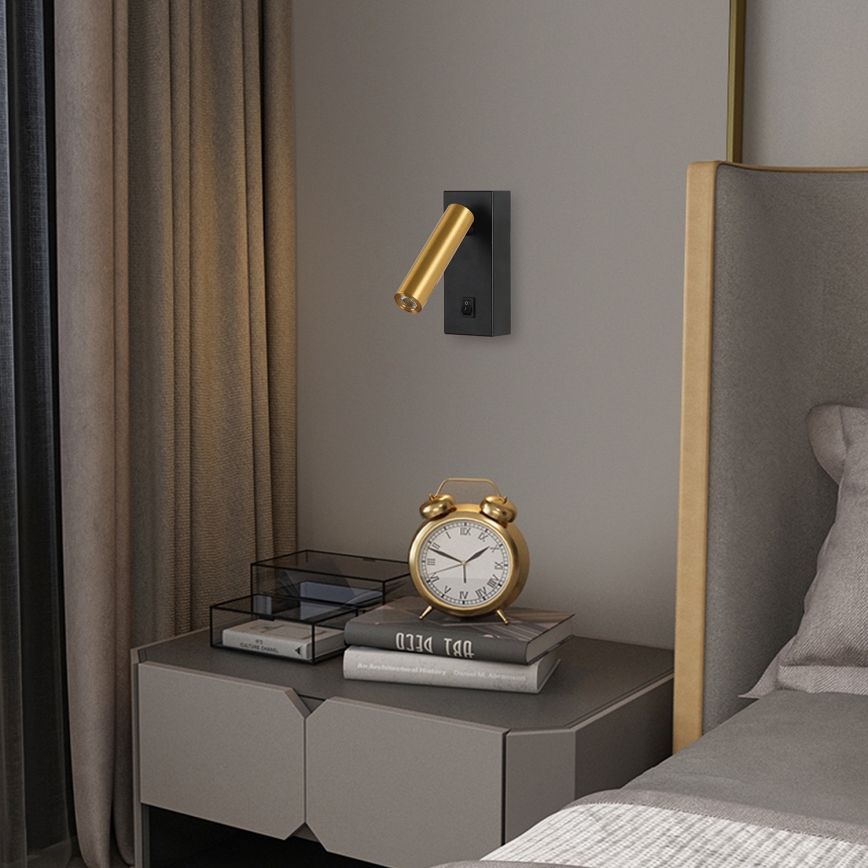 Brilagi - Світлодіодний настінний точковий світильник MAYA LED/3W/230V 4000K чорний/золотий