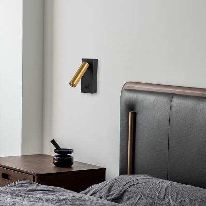 Brilagi - Світлодіодний настінний точковий світильник MAYA LED/3W/230V 4000K чорний/золотий