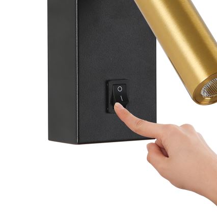 Brilagi - Світлодіодний настінний точковий світильник MAYA LED/3W/230V 4000K чорний/золотий