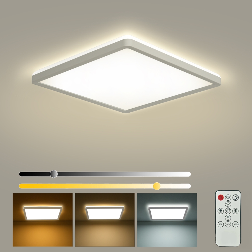 Brilagi - Світлодіодний регульований стельовий світильник ULTRA SLIM LED/18W/230V 2700-6500K 30x30 см білий + дистанційне керування
