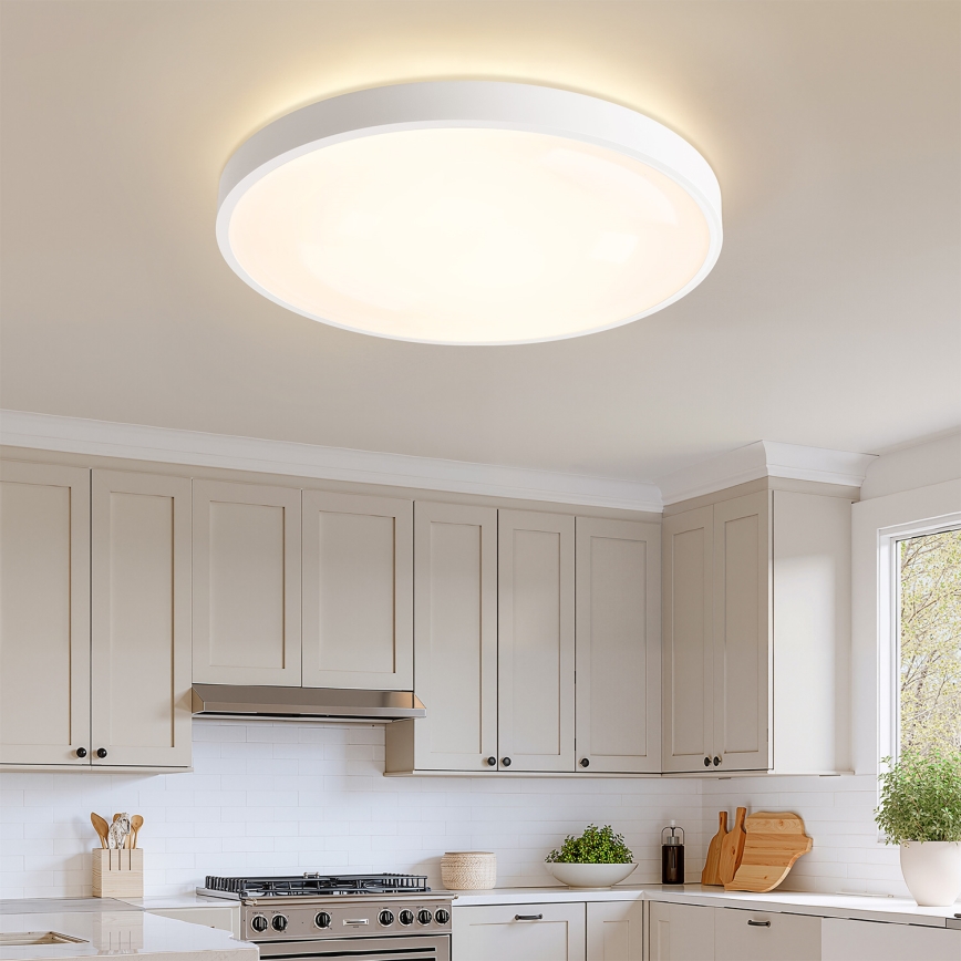 Brilagi - LED стельовий світильник з регулюванням яскравості GLASS POOL DOUBLE LED/80 Вт/230 В 3000–6000 К 60 см білий + пульт дистанційного керування